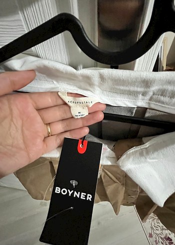 38 Beden camel Renk Düğmeli Bej Mini Etek
