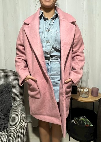 Koton Pembe Midi Kaşe Kadın Kaban