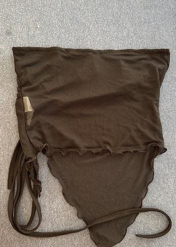 Siyah Strappy Fırfırlı Midi Bustiyer