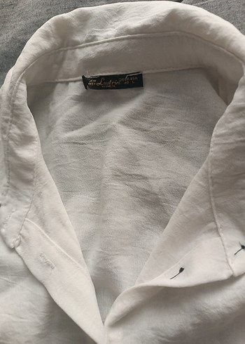 Düğmeli Beyaz Kadın Gömlek - Görsel 2