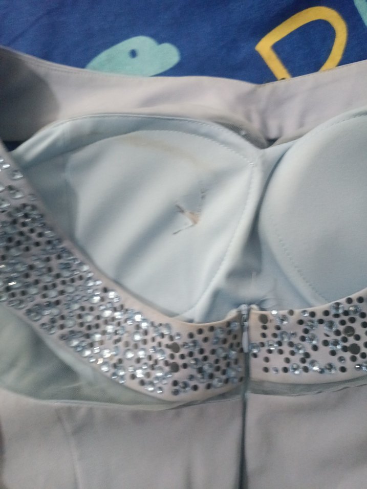 Uzun Mavi Abiye Elbise - Görsel 3