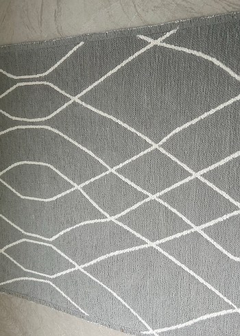 Gri Nakışlı Beyaz Modern Halı - Görsel 5