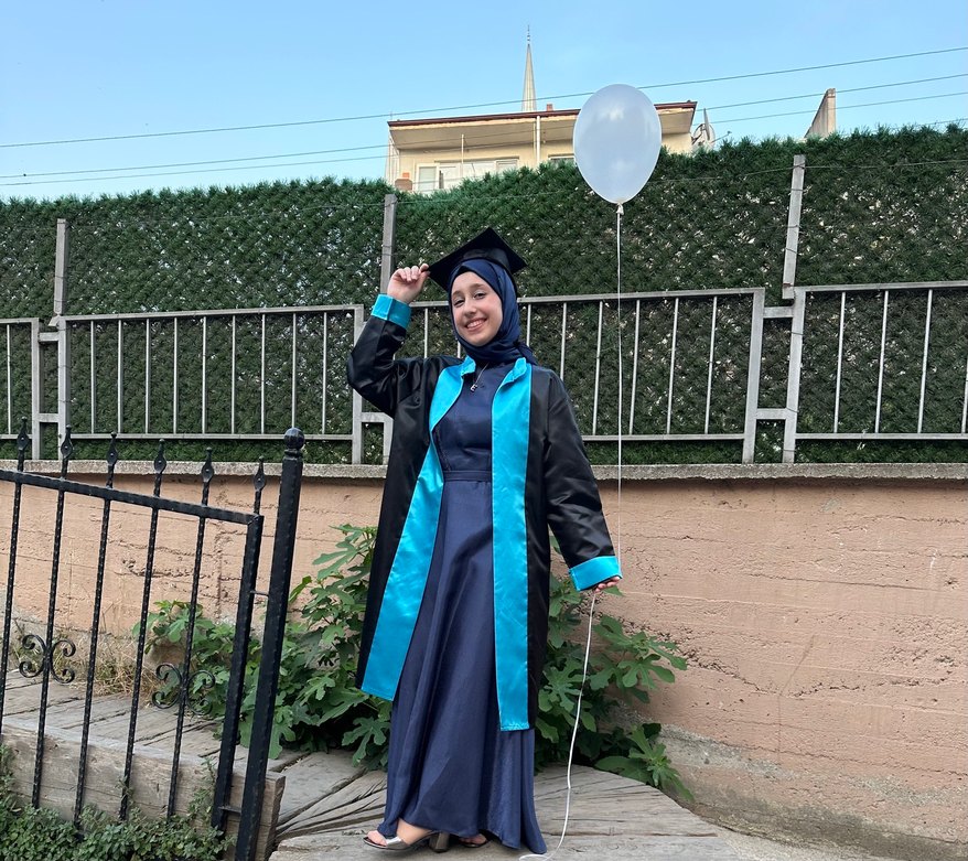 Lacivert Tesettür Abiye/Mezuniyet Elbisesi - Görsel 3