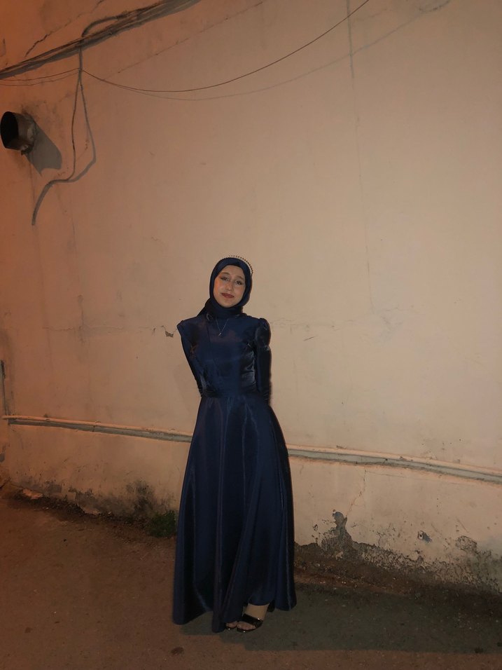 Lacivert Tesettür Abiye/Mezuniyet Elbisesi - Görsel 2