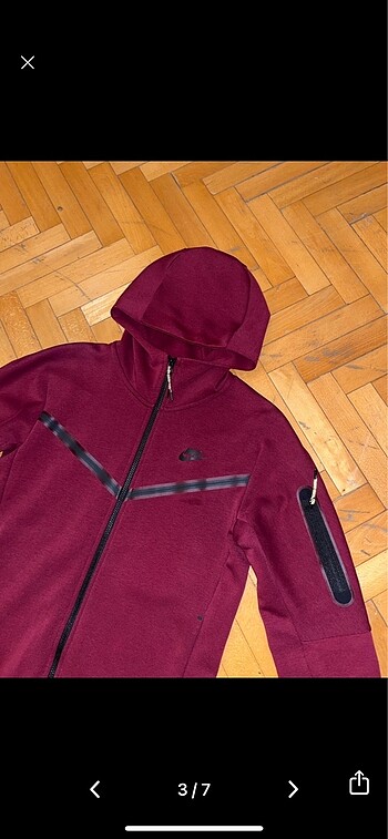 s Beden Nike Tech Fleece Bordo Hırka Eşofman Üst