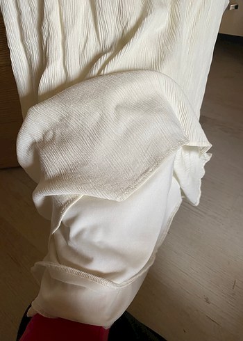 Dantel Detaylı Beyaz Bohem Elbise - Görsel 3