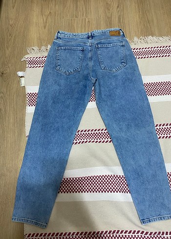 Rahat Kesim Mavi Mom Jeans Kot Pantolon - Görsel 5