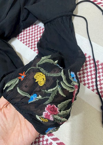 Nakışlı, Uzun Kollu Bohem Bluz - Görsel 3