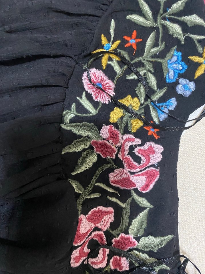 Nakışlı, Uzun Kollu Bohem Bluz - Görsel 2