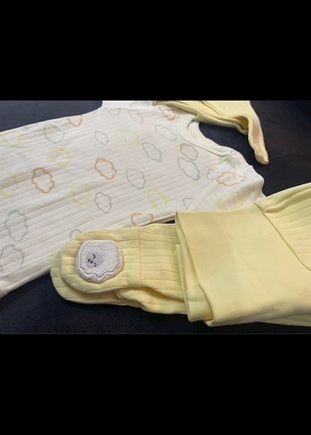 Sarı Bebek Uzun Kollu Pamuklu Kıyafet Seti - Görsel 2