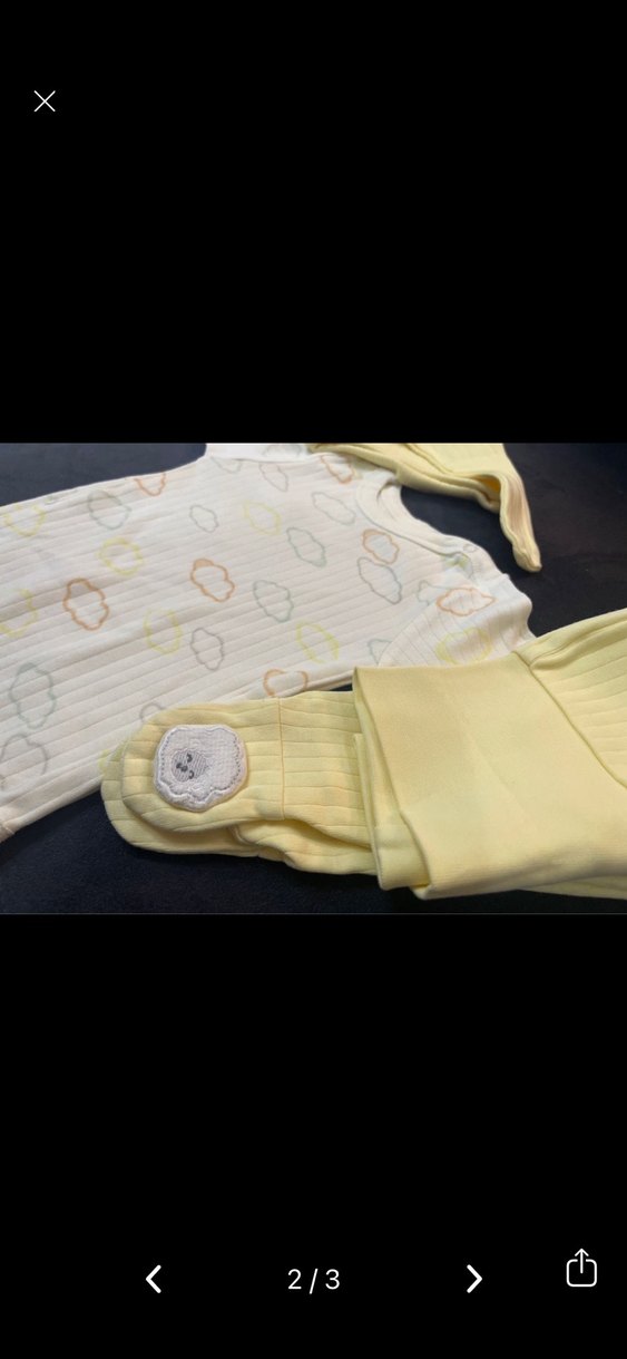 Sarı Bebek Uzun Kollu Pamuklu Kıyafet Seti - Görsel 2