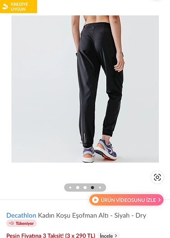 Decathlon Decathlon Kadın Siyah Koşu Eşofman Altı