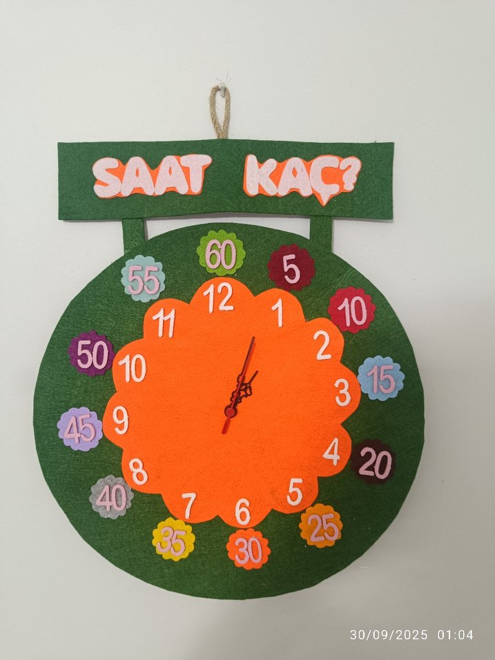 Keçeden duvar saati - Görsel 2