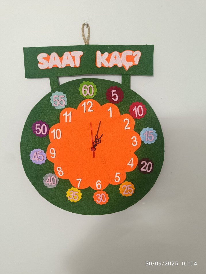 Keçeden duvar saati - Görsel 3