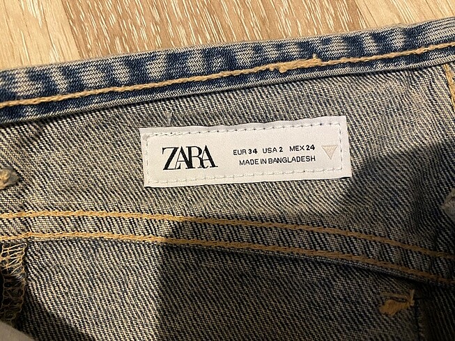 xs Beden Zara düşük bel jean