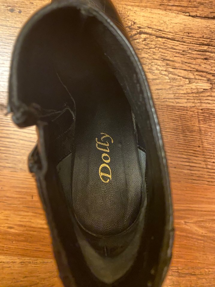 Siyah Deri Yılan Desenli Kadın Bot - Görsel 3