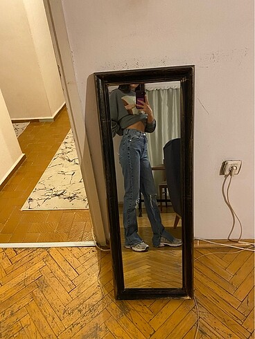 34 Beden mavi Renk Yırtıklı denim