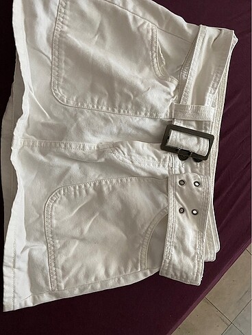 Str denim mini etek