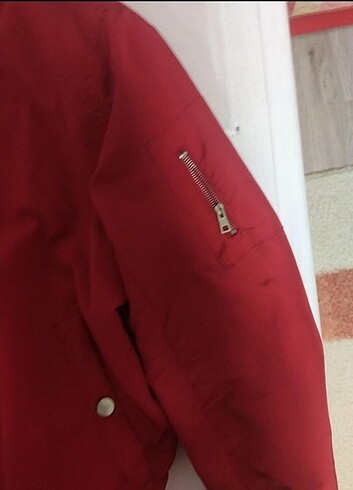 l Beden kırmızı Renk Stardivarius bomber ceket