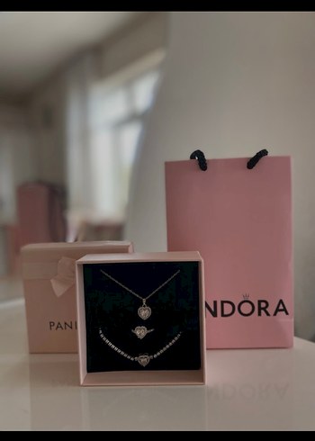Pandora Mini Pembe Boncuklu Kolye Seti - Görsel 2