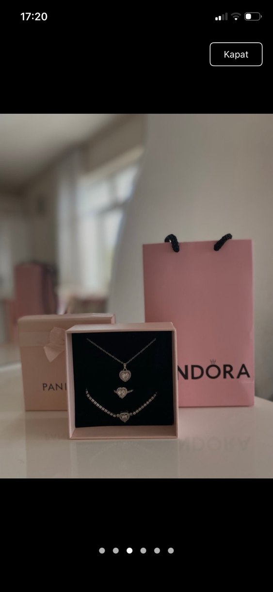 Pandora Mini Pembe Boncuklu Kolye Seti - Görsel 2