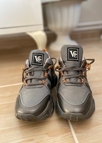 Bambi vgl Gri Yüksek Topuklu Bağcıklı Kadın Spor Ayakkabı - Görsel 3