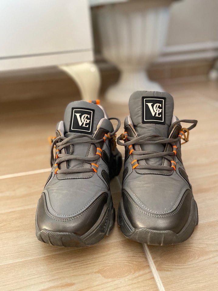 Bambi vgl Gri Yüksek Topuklu Bağcıklı Kadın Spor Ayakkabı - Görsel 3