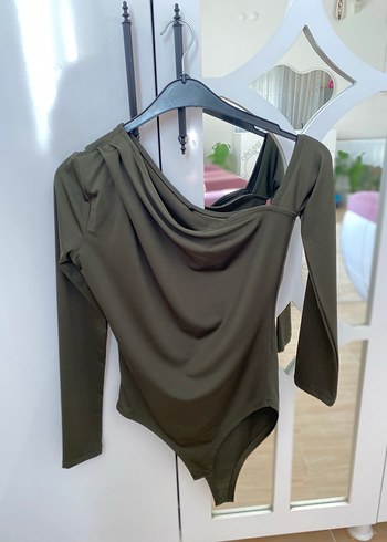 Kadın Haki Drapeli Mini Bluz - Görsel 2