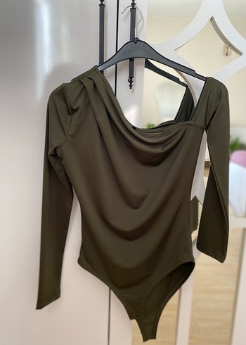 Kadın Haki Drapeli Mini Bluz - Görsel 3