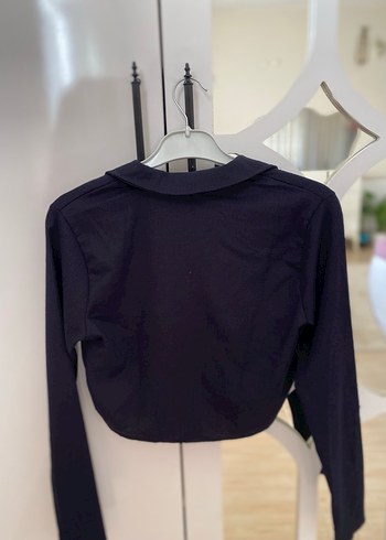 Siyah Düğmeli Uzun Kollu Kadın Gömlek - Görsel 3