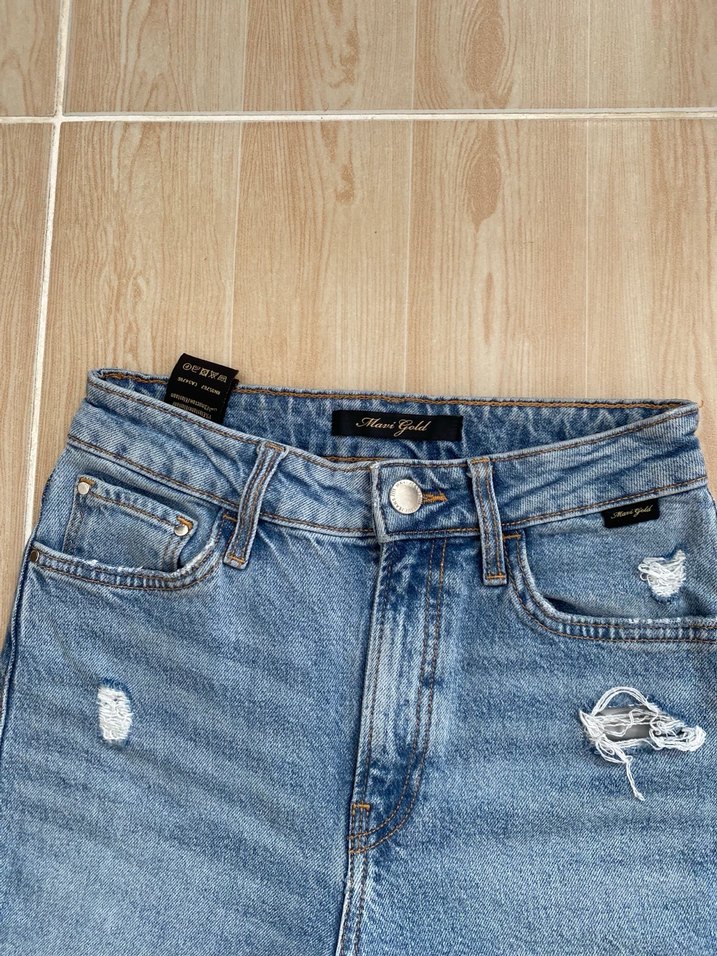 Düz Kesim Midi Denim Kadın Jean - Görsel 2