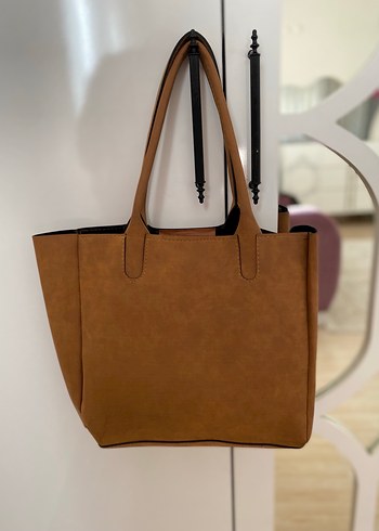 Minimalist kahverengi süet kadın kol çantası - Görsel 2