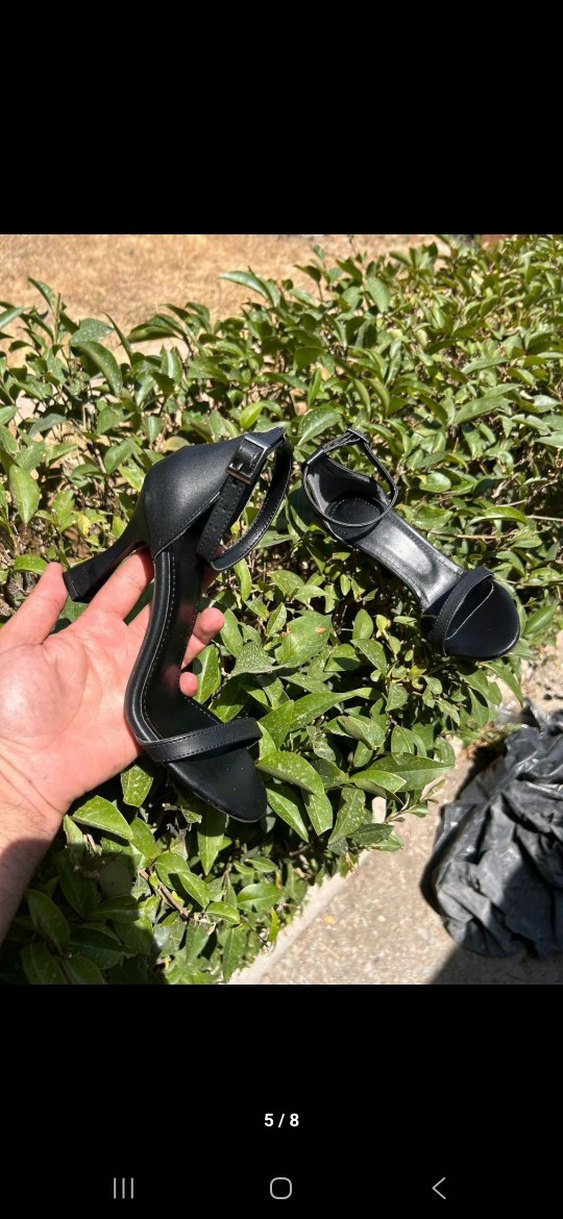 Siyah Tokalı İnce Topuklu Kadın Ayakkabı - Görsel 3