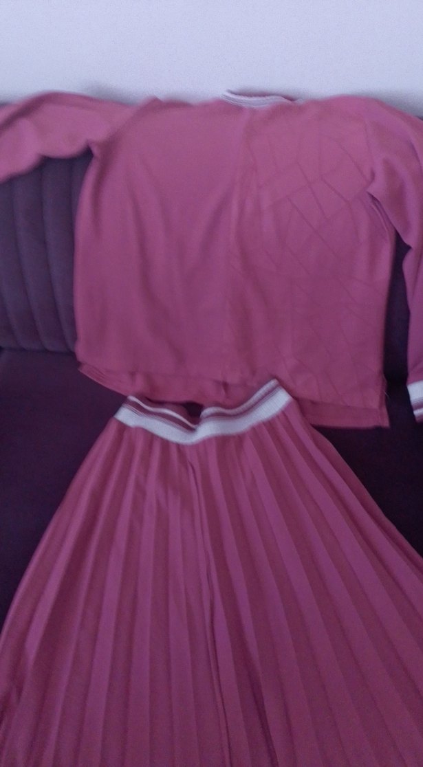 Pembe Pilili Uzun Hamile Eteği - Görsel 4