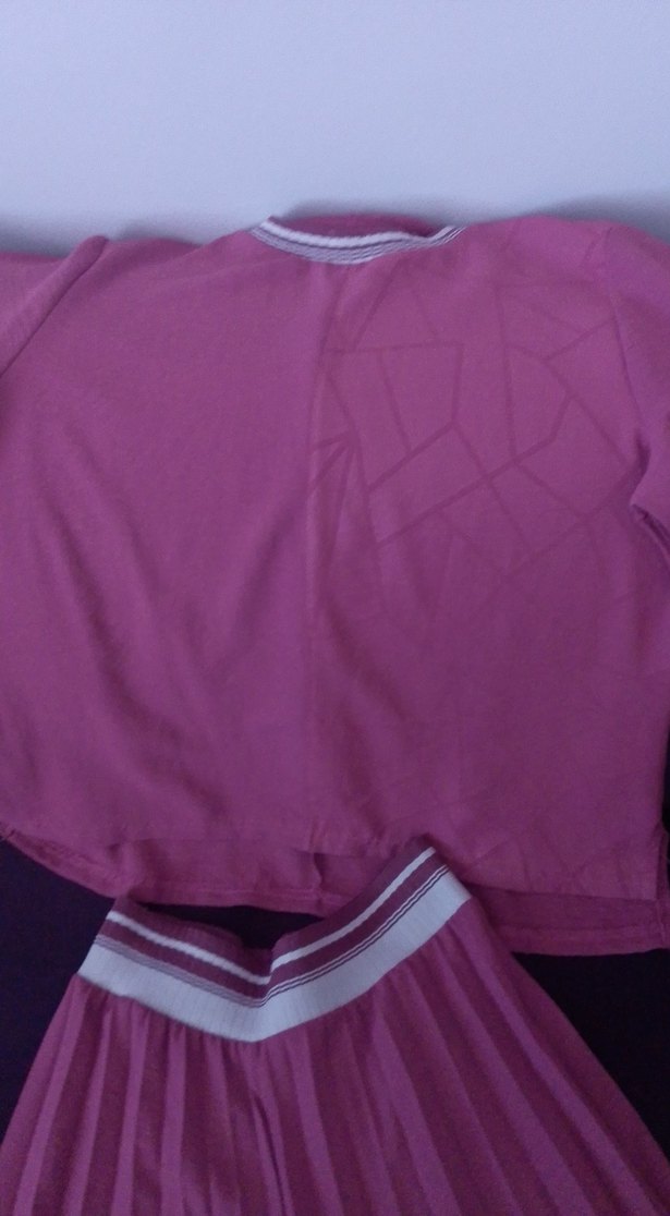 Pembe Pilili Uzun Hamile Eteği - Görsel 3