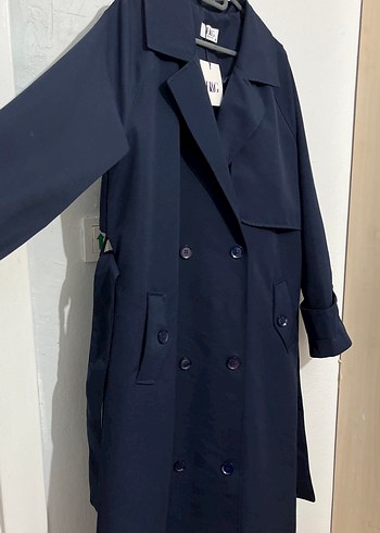 Lacivert Kadın Trençkot - Görsel 3