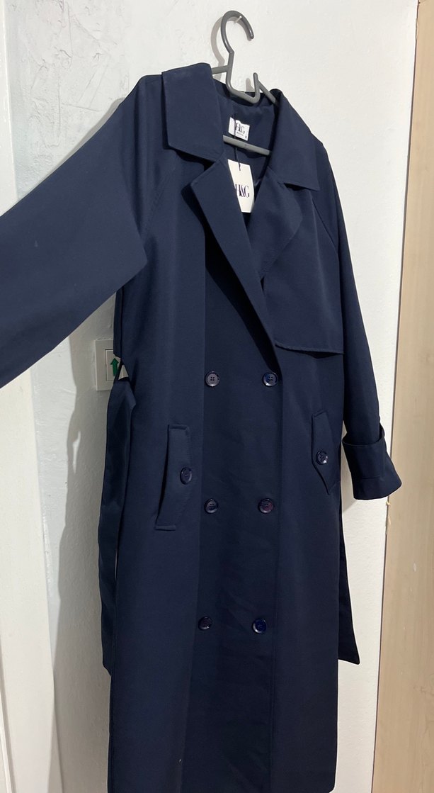 Lacivert Kadın Trençkot - Görsel 3