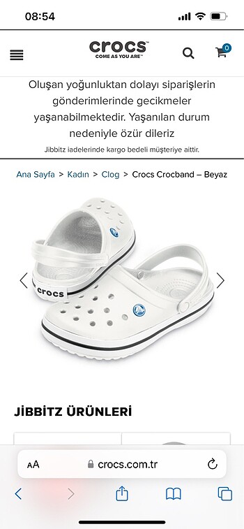 Beyaz orjinal crocs