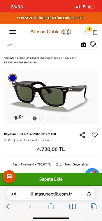 Rayban wayfarer 2140 gözlük