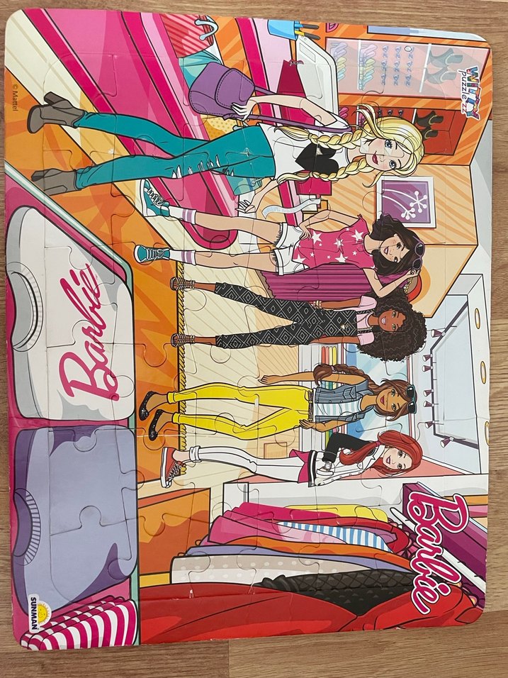 Barbie / Lol bebek Çocuk Puzzle - Pembe - Görsel 4