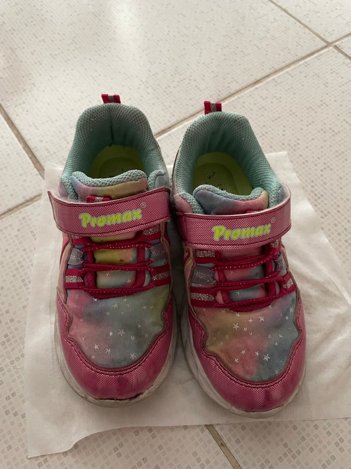 Kız Çocuk Çok Renkli Bağcıklı Spor Ayakkabı - Görsel 4