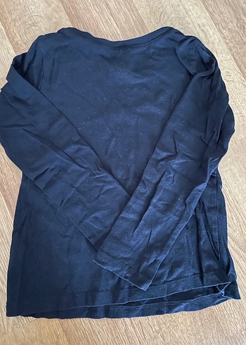 Kız Çocuk Mavi Uzun Kollu Parlak Baskılı Tişört - Görsel 3