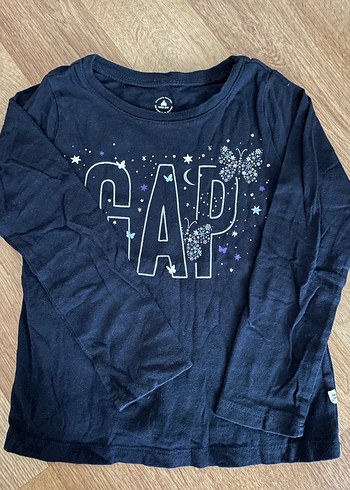 Kız Çocuk Mavi Uzun Kollu Parlak Baskılı Tişört - Görsel 5