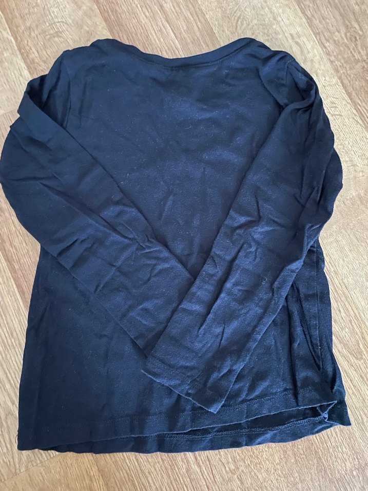 Kız Çocuk Mavi Uzun Kollu Parlak Baskılı Tişört - Görsel 3