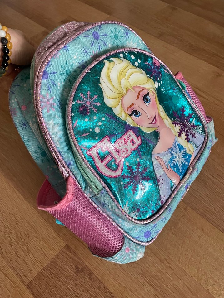 Turkuaz Elsa Temalı Çocuk Okul Çantası - Görsel 3