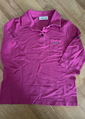 Düğmeli Pembe Lacoste Kız çocuk Polo Tişört - Görsel 6