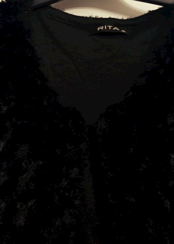 Siyah V Yaka Kürklü Midi Kadın Yelek - Görsel 4