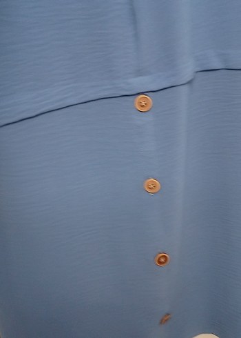 Mavi Düğmeli Bluzu - Görsel 2