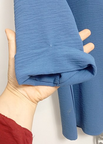 Mavi Düğmeli Bluzu - Görsel 5