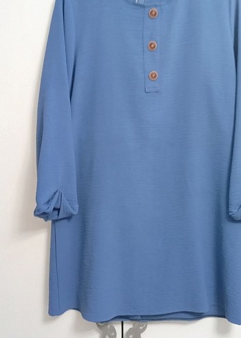 Mavi Düğmeli Bluzu - Görsel 4